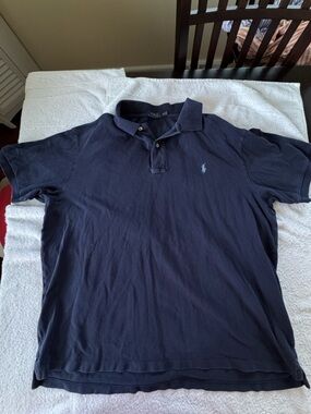 Polo Ralph Lauren Men's Cotton Mesh Polo Shirt Navy Blue Size 2XB